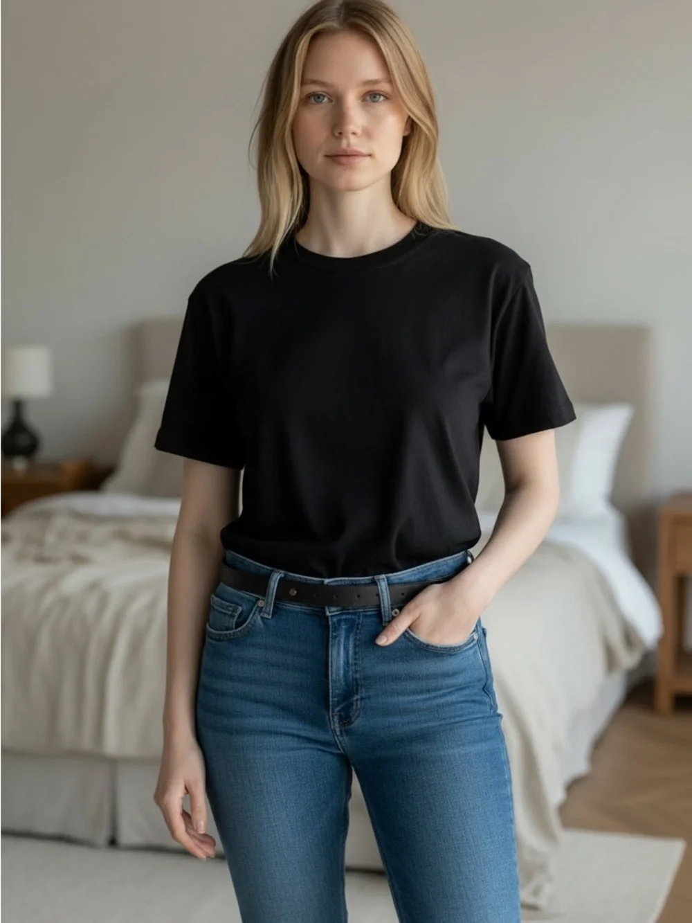 Eileen Fisher Black Leather Waist Belt